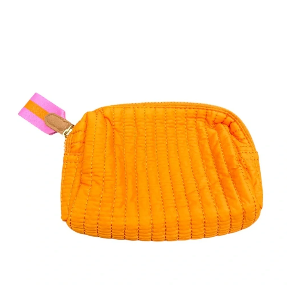 Shiraleah Bright Orange Quilted Cosmetic Case
